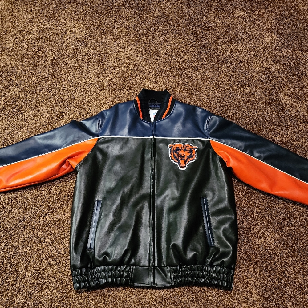 Chicago Bears NFL GIII PolyVinyl XL/EG Letterman Jacket  Vintage